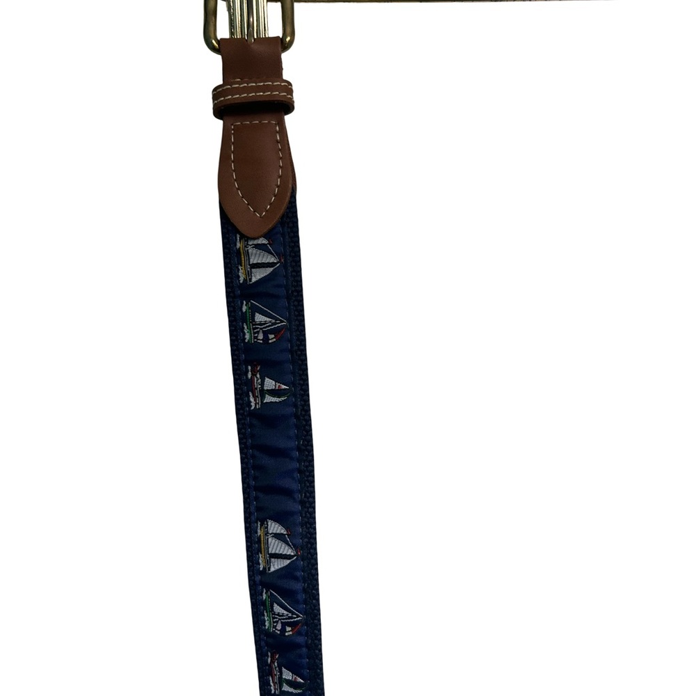Vintage Skipper’s Nautical Blue and Brown Belt 48
